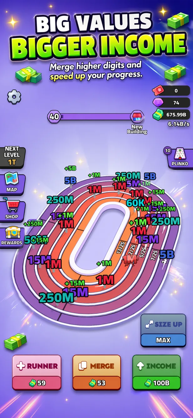 Idle Cash Run - Digit Clicker